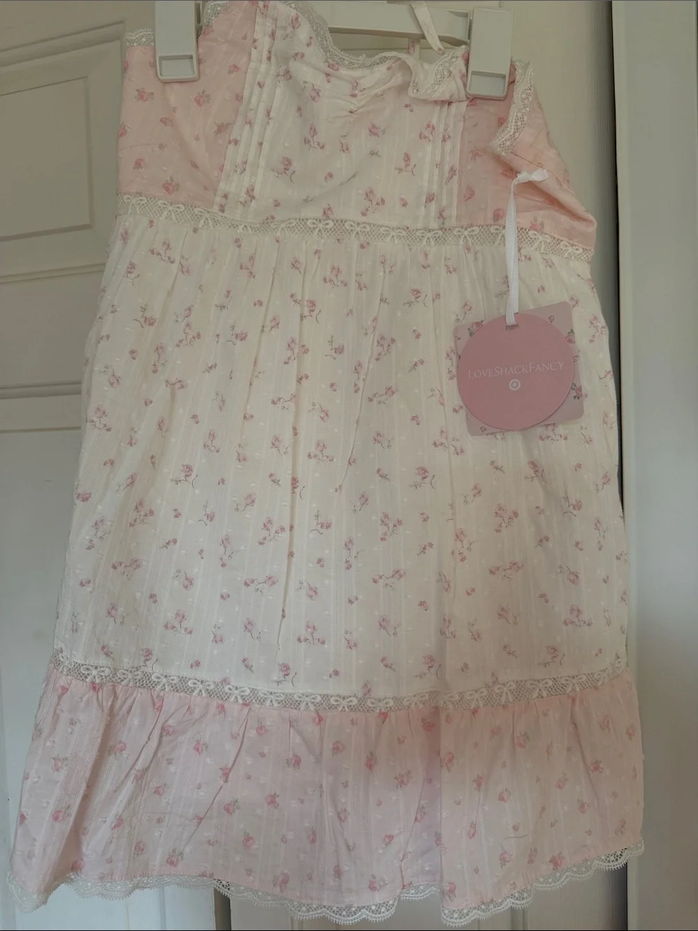 LoveShackFancy Target Pink & White Floral Tiered Dress. SIZE 14
